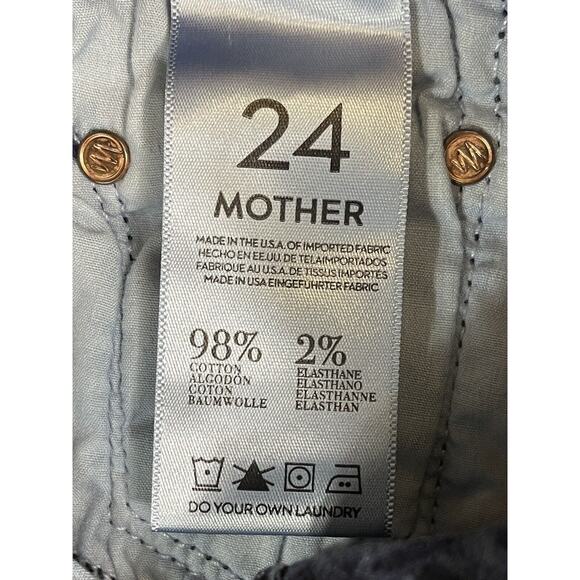 Mother Jeans Womens 24 Blue The Looker Crop The Moon of Tokyo Floral Denim Adult - Picture 9 of 13